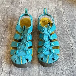Keen Clearwater CNX Womens Blue Yello Sport Sandal Shoe Size 8.5